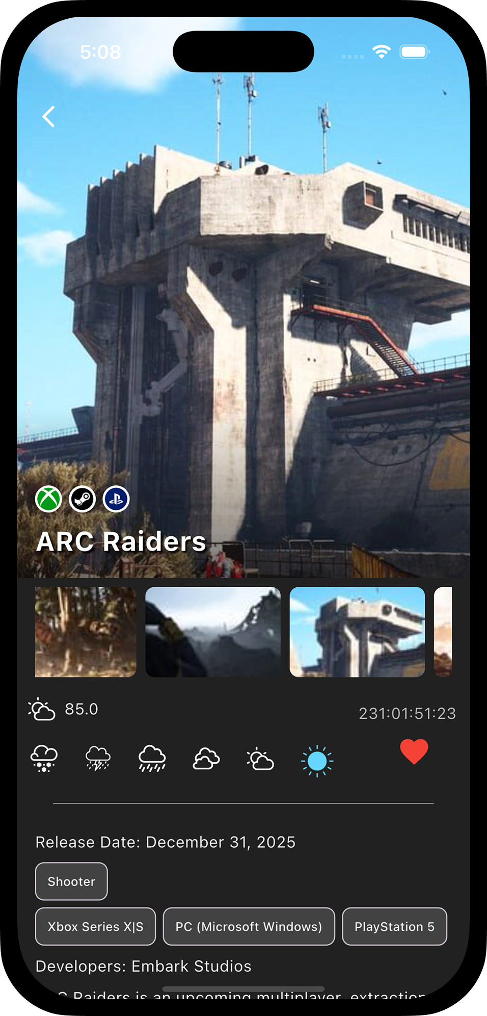 Gamers Forecast screenshot back